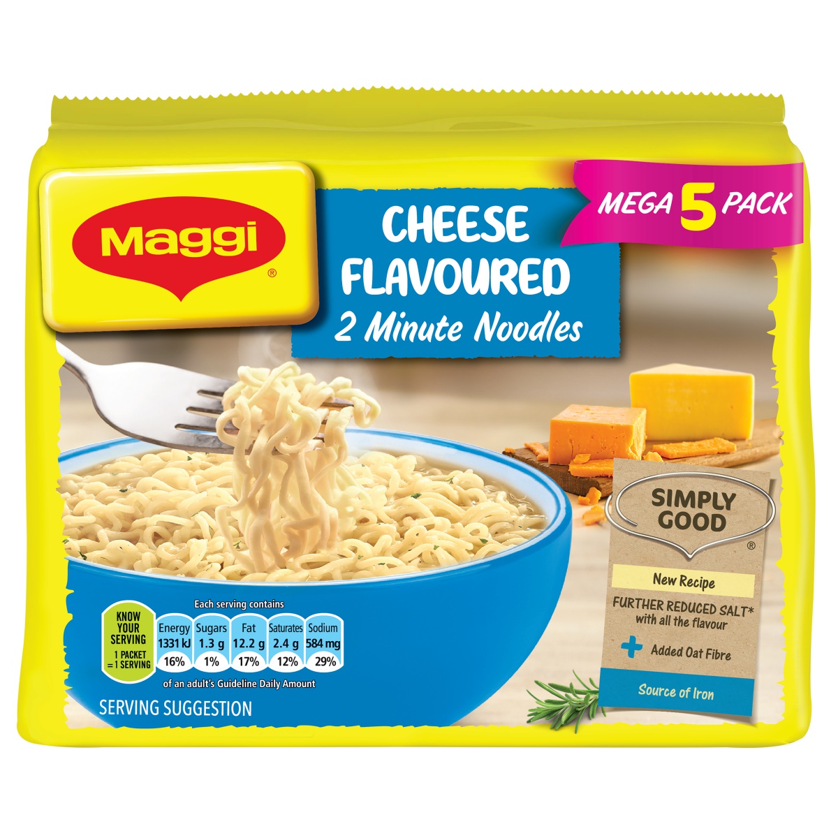 Maggi 2 Min Noodles Cheese 5x37g > TFS Wholesalers