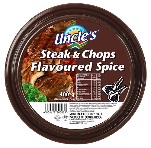 Uncles Spice Tub Steak & Chops